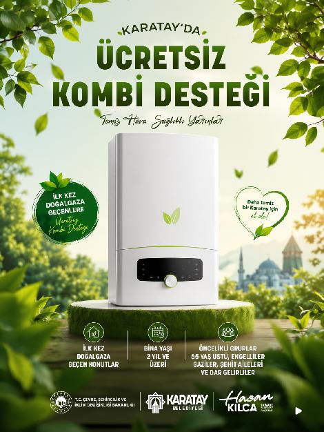 KARATAY BELEDİYESİ’NDEN ÜCRETSİZ KOMBİ DESTEĞİ